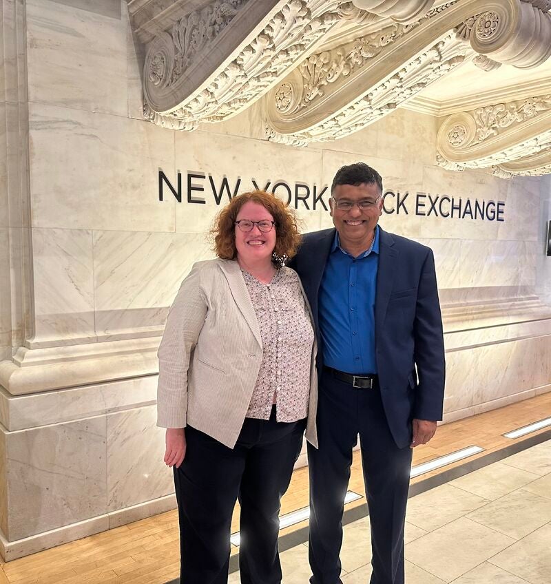 Angela Wilkins and Mustaqhusain Kazi at NYSE