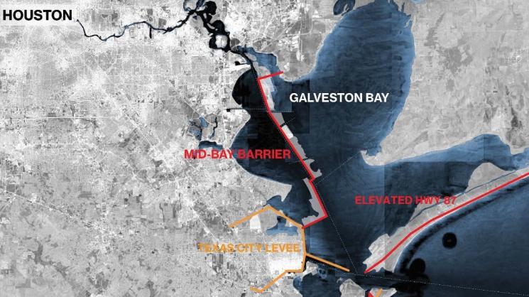 Components of the Galveston Bay Park/Mid-Bay Alternative mitigation proposal. Source: SSPEED Center.